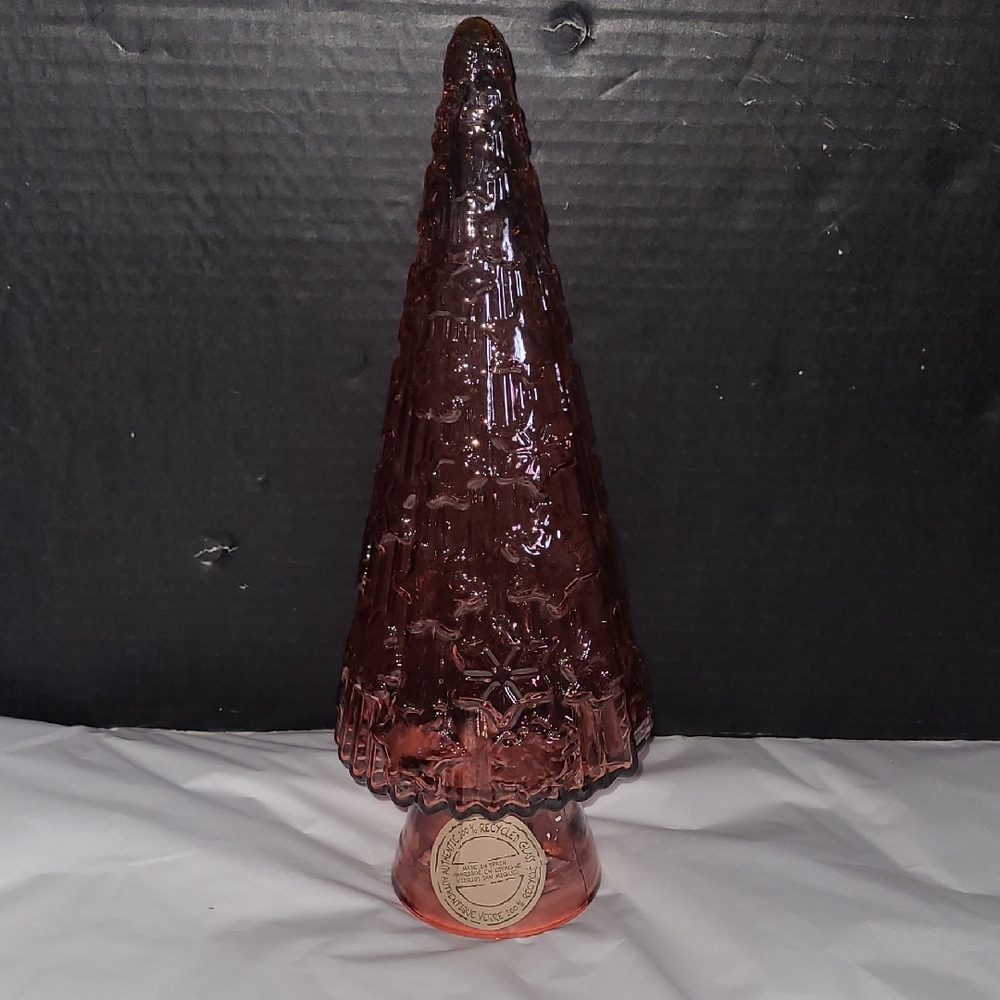 Vidrios San Miguel Glass Christmas Tree 100% Authentic Recycled Glass Pink